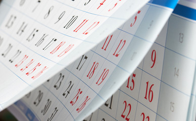 pages of calendar